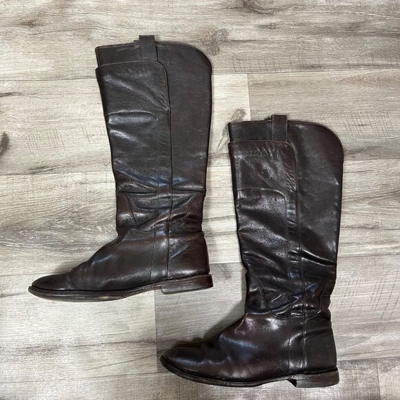 Frye Paige Tall Leather Riding Boots Chocolate Brown Women’s Size 8.5 - Picture 3 of 14